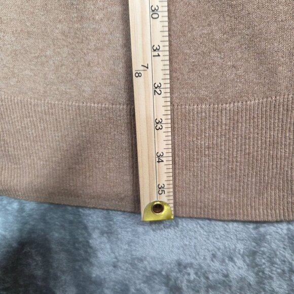 Sundance Cardigan Womens Medium Petite Tan Wool Blend Two Tone Preppy Sweater - Picture 6 of 6